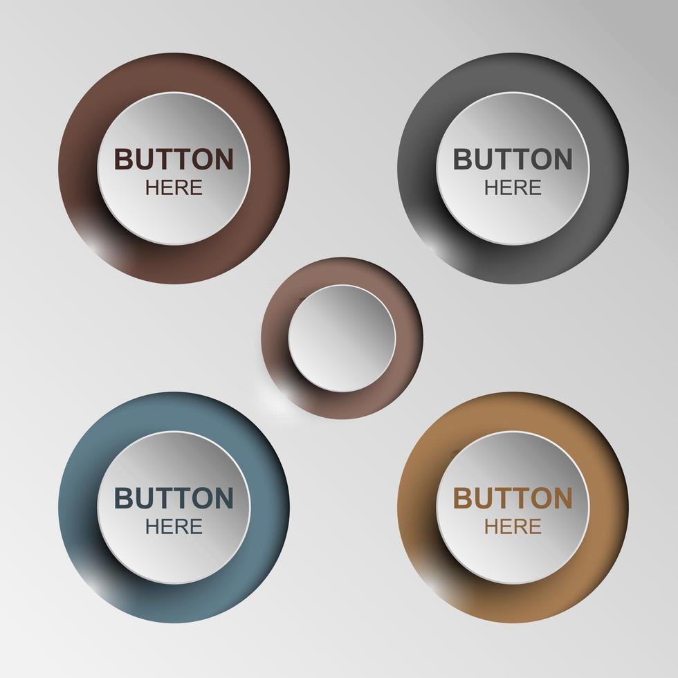 Button sleek brown for web design vector