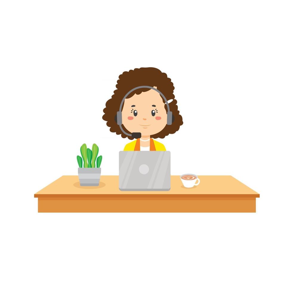 Customer Service On the Desk vector