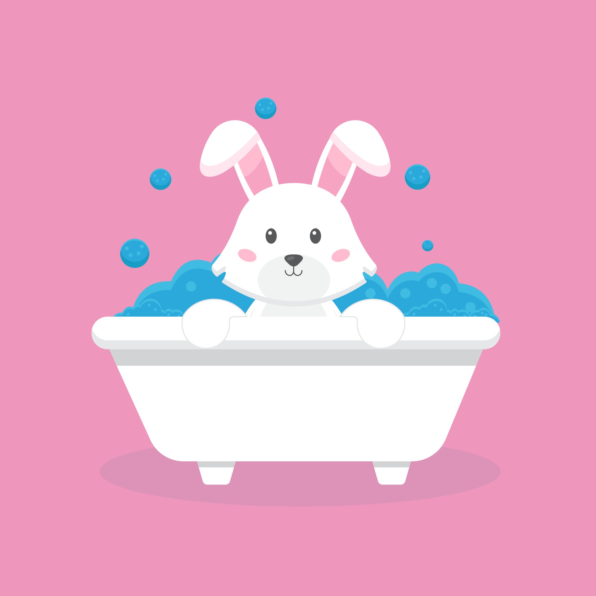 Cute Rabbit Take Bath Cartoon Character 2742767 Vector Art at Vecteezy