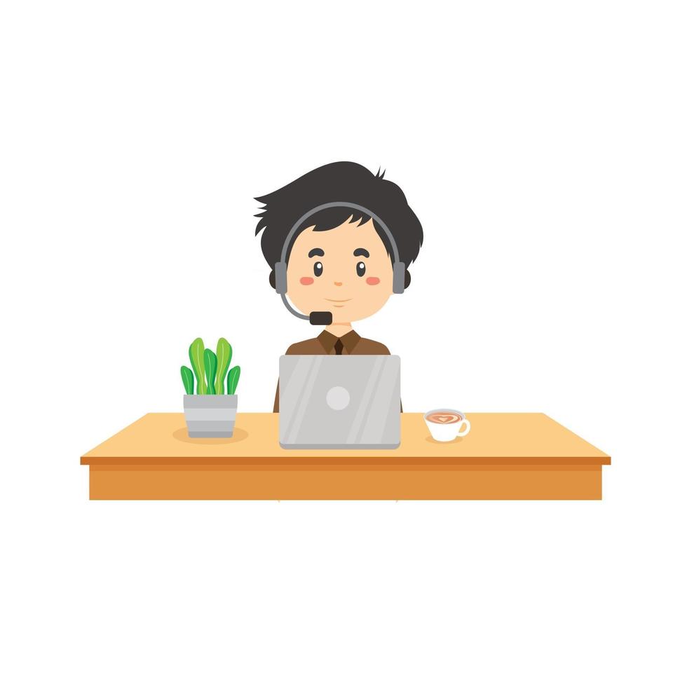 Customer Service On the Desk vector