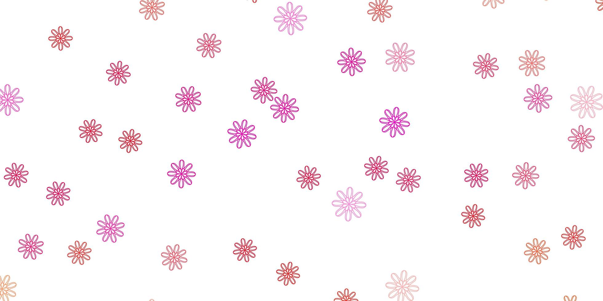 Light Pink vector natural artwork with flowers.