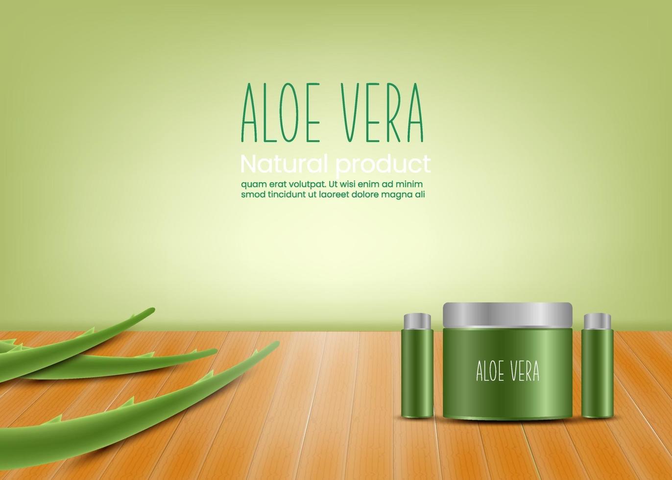 Ilustración realista de fondo de concepto de vector de aloe vera