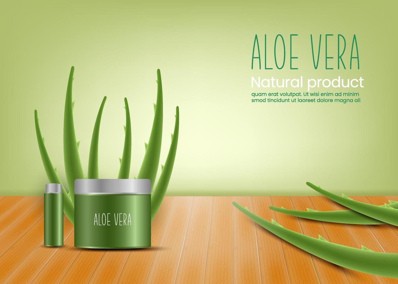 realistic illustration of aloe vera vector concept background