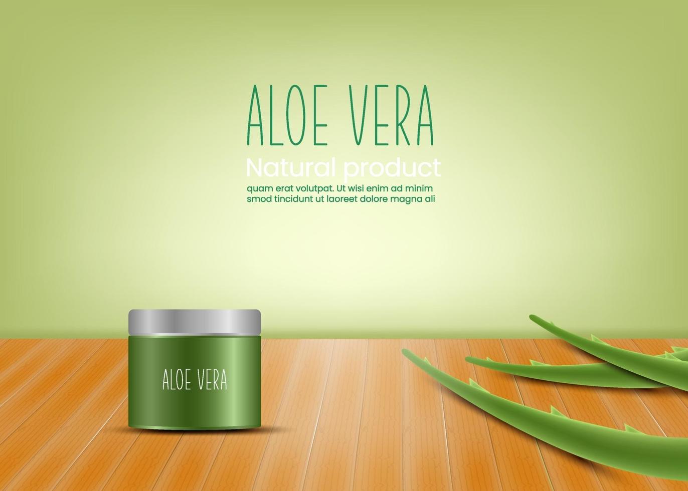 Ilustración realista de fondo de concepto de vector de aloe vera