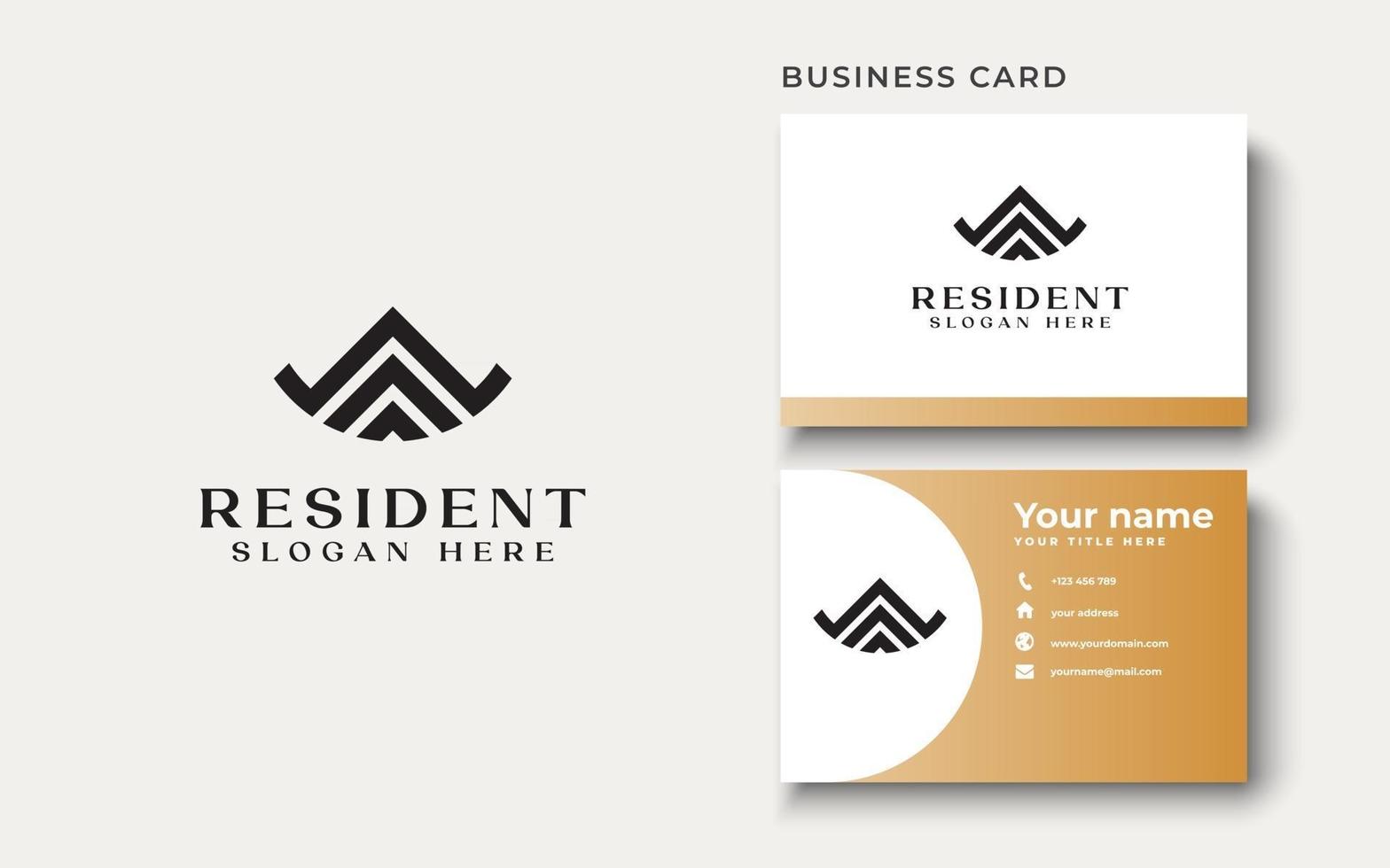 Roof House Monogram Logo Template Vector Illustration In Isolated White Background