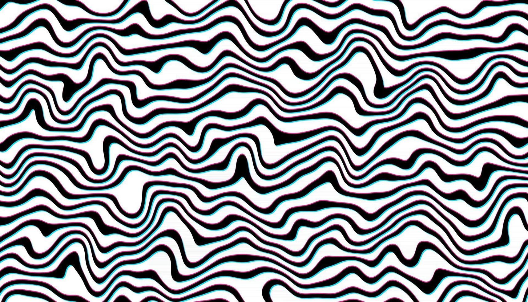 Distorted lines optical illusion background vector