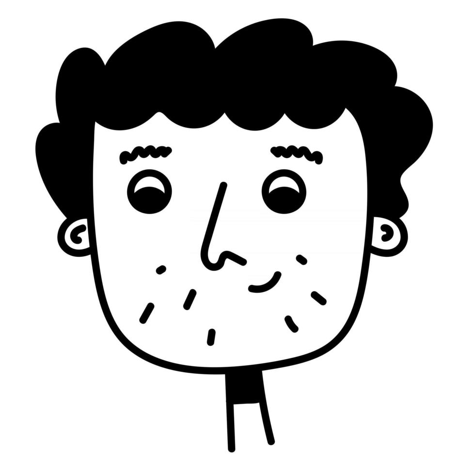 icono de avatar para usar como iconos de caras o imágenes de perfil en las redes sociales. iconos de caras garabatos sobre fondo blanco. ilustración vectorial con estilo dibujado a mano. vector