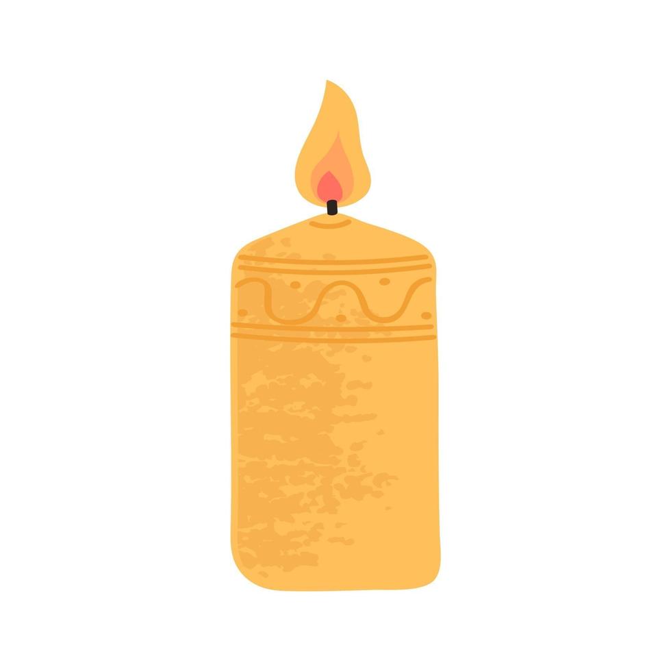 Vector colorful illustration of Christmas candle isolated on white background