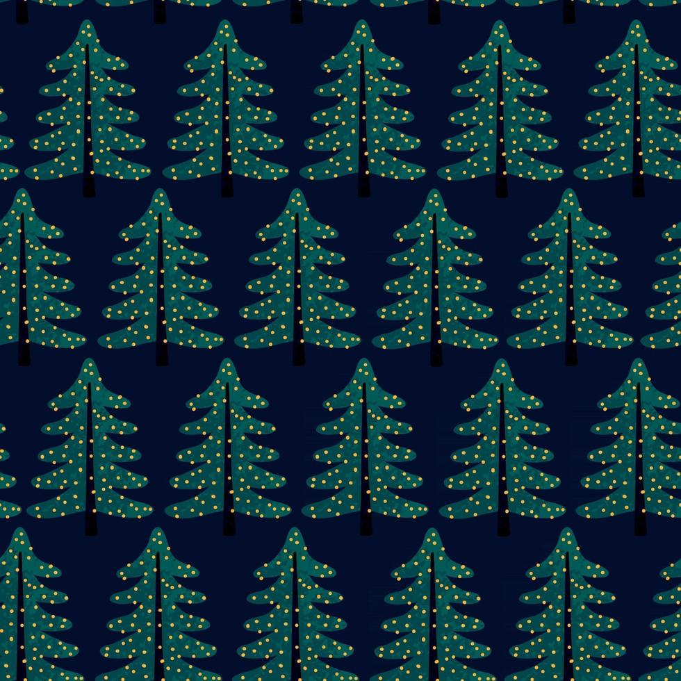 Vector colorful seamless background with Christmas tree. Modern illustration. Can be used for wallpaper, pattern fills, web page, surface textures, textile print, wrapping paper.