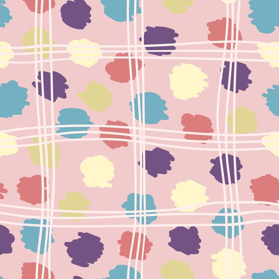 Vector modern seamless pattern with colorful hand draw abstract blobs