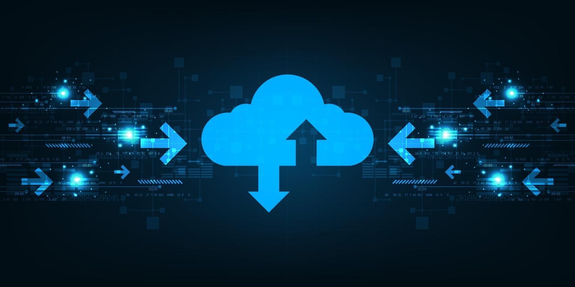 interfaz en la nube que muestra la carga de datos a Internet. vector