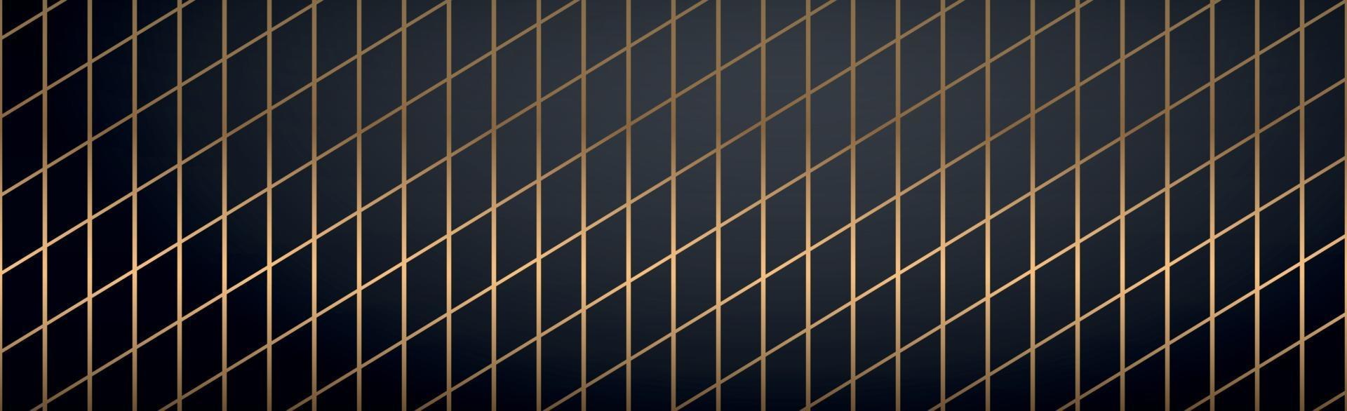 Abstract golden lines on a black background - Vector