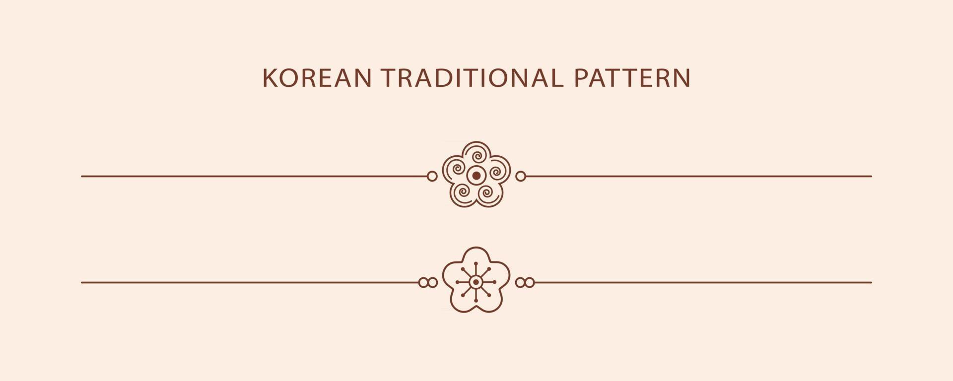 Korean traditional line pattern vector
