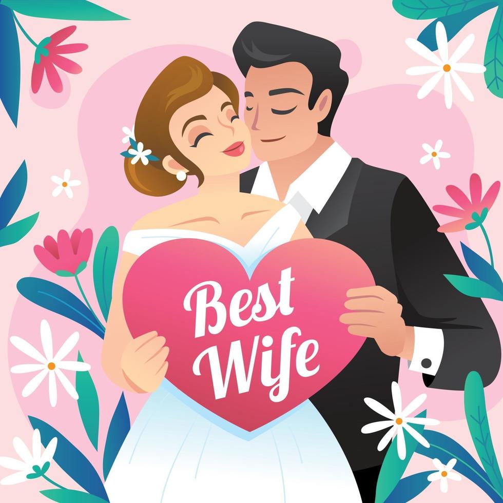 Husband and Wife in Love vector