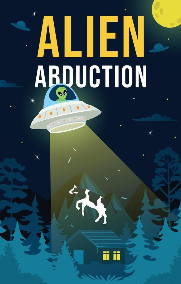 Alien Abducting a Cow vector