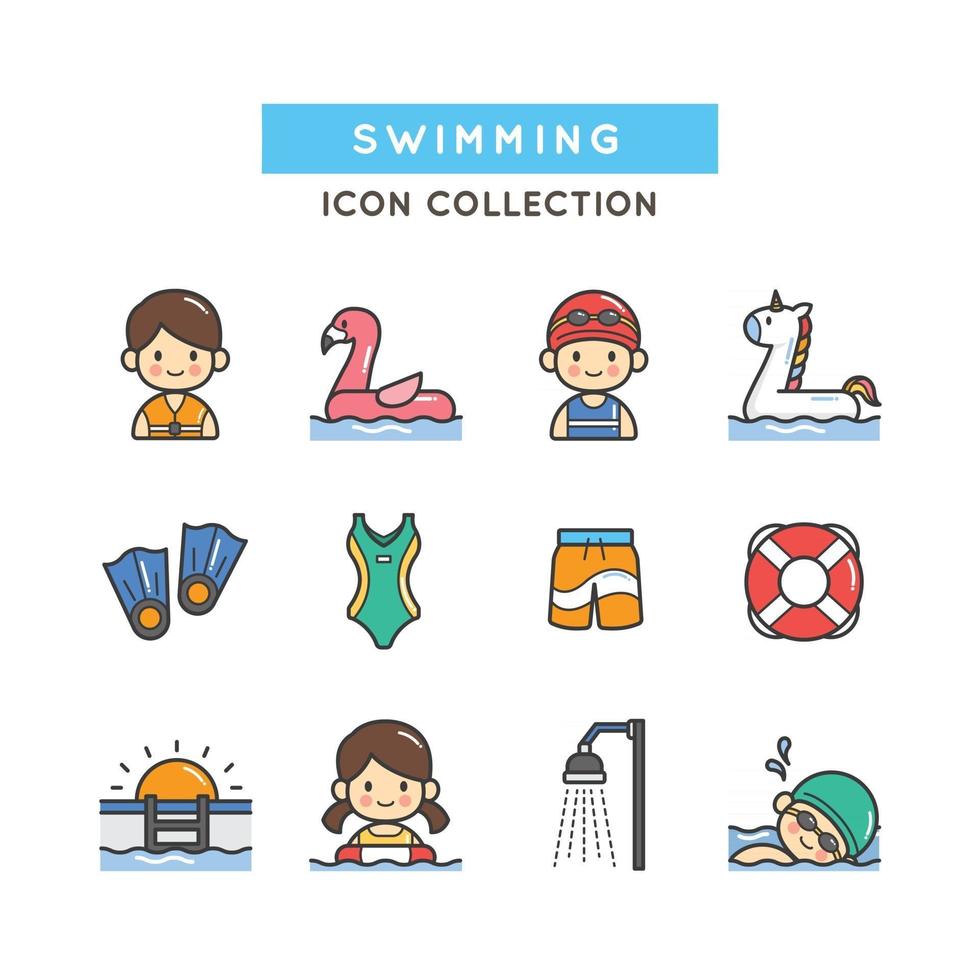 Set of Swimming Icons vector