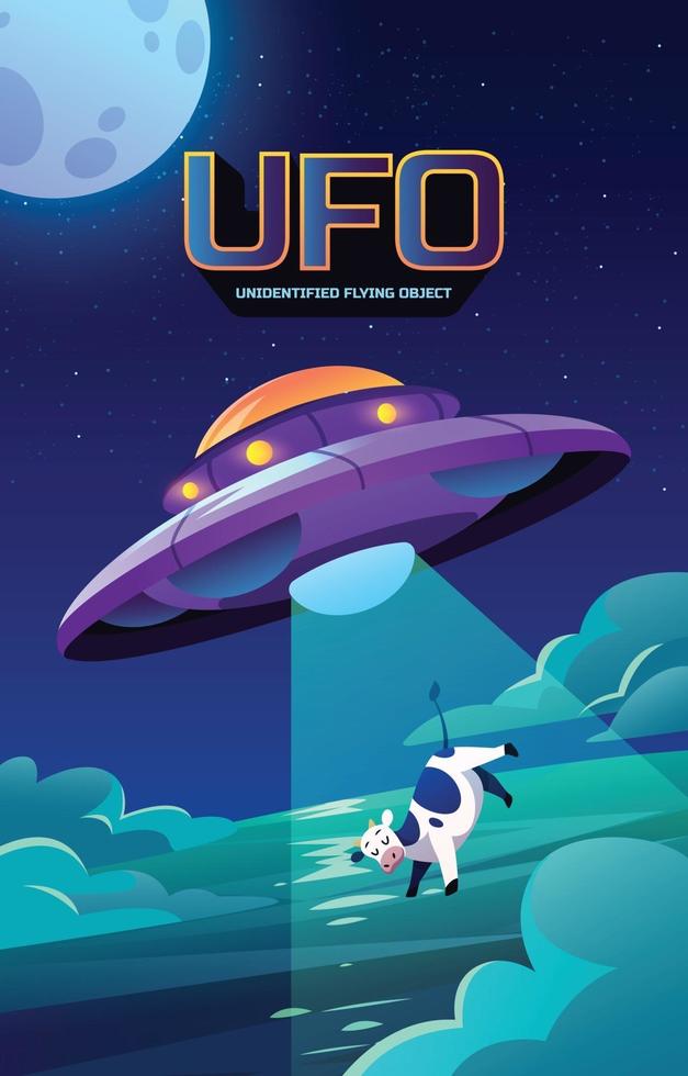 Ufo Abducted a Cow vector