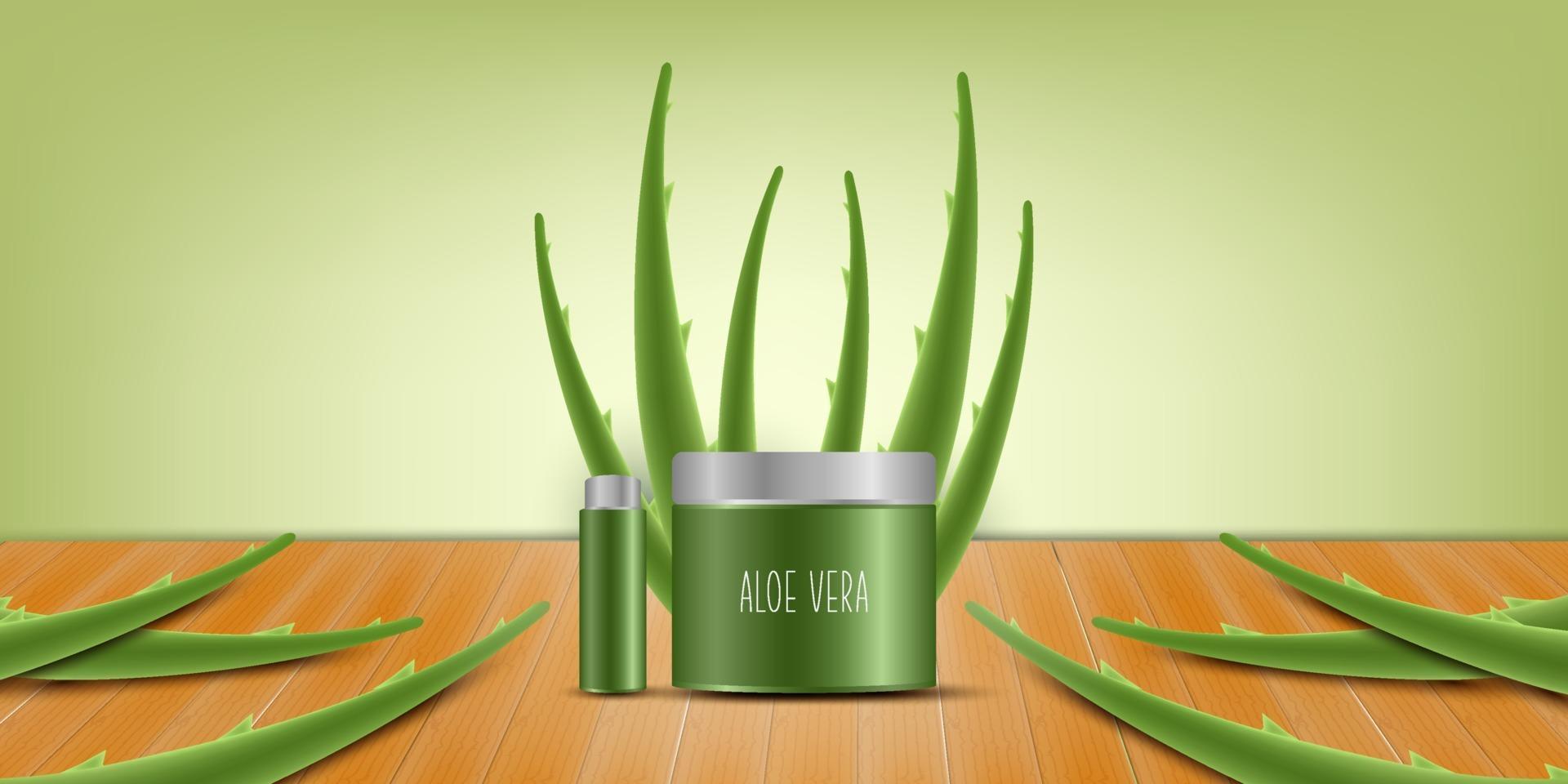 realistic illustration of aloe vera vector concept background