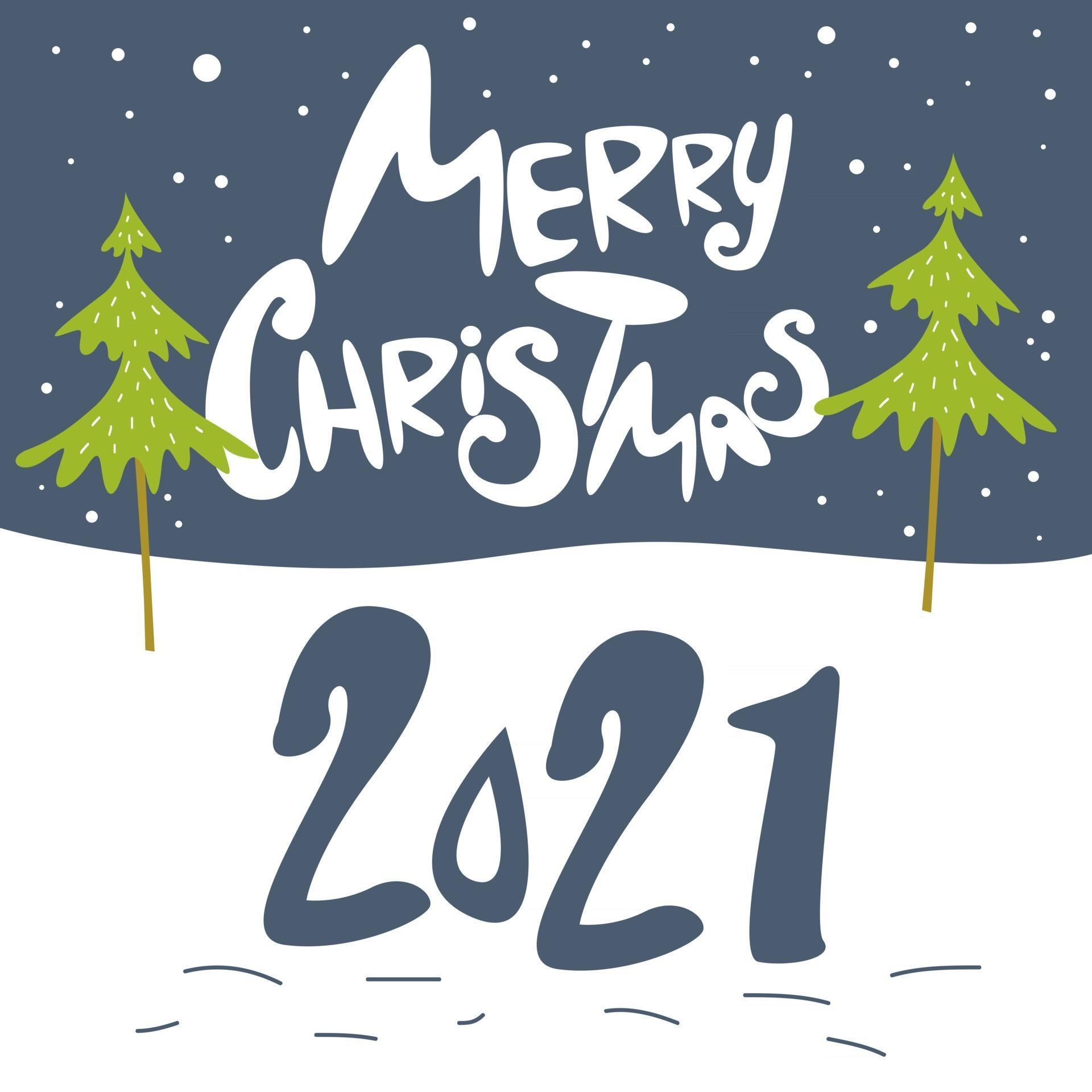 Merry Christmas and Happy New Years 2021 Celebration Vector Template