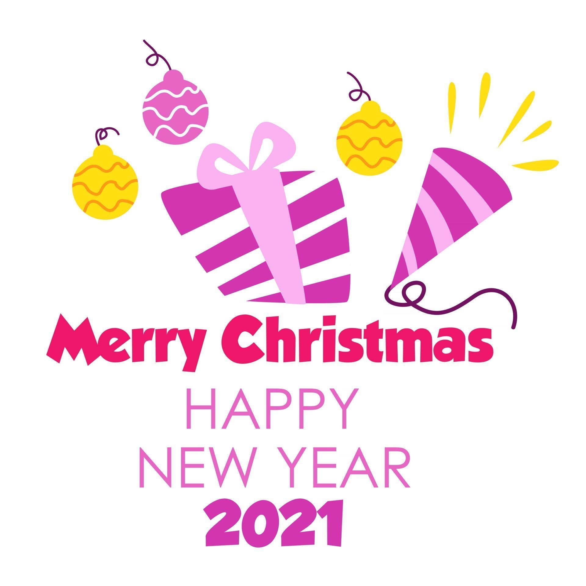 Merry Christmas and Happy New Years 2021 Celebration Vector Template Design Illustration 2743729