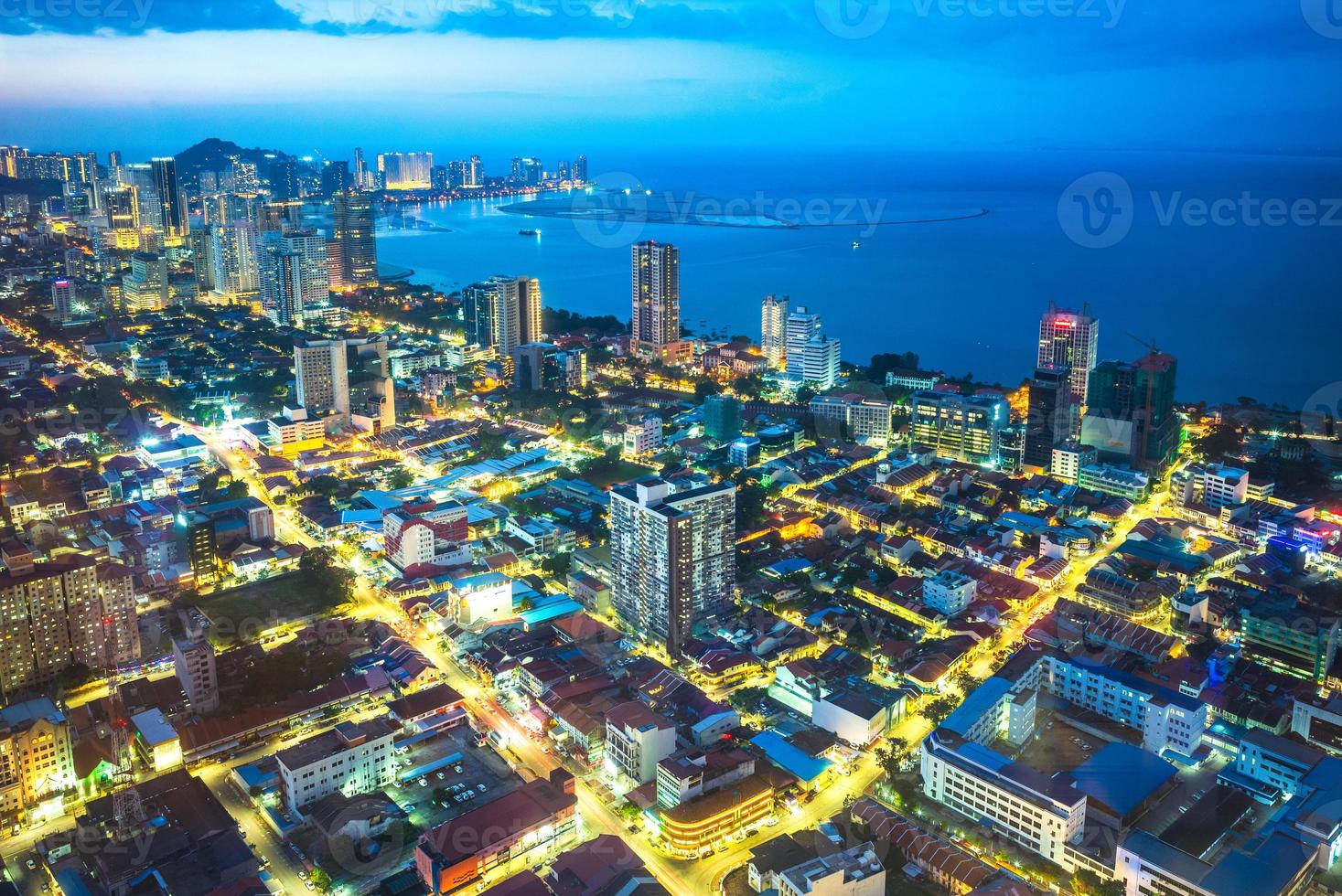 Skyline of George Town at Penang in Malaysia photo