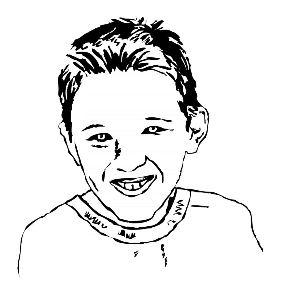 retrato de un niño sonriente vector