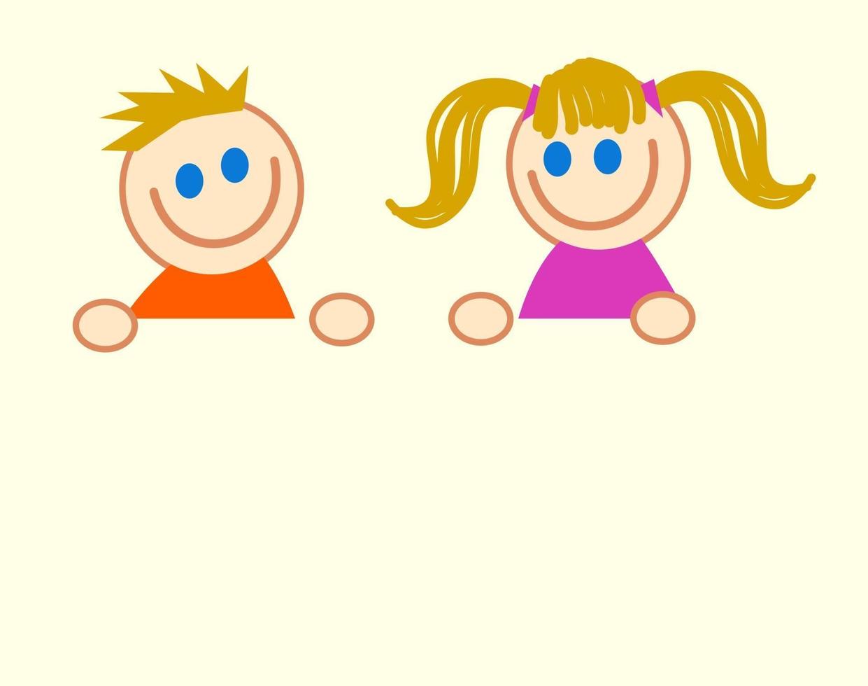 Happy Stick Kids Page Border vector