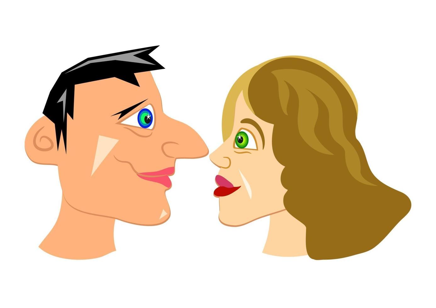 Couple Looking into Each Others Eyes vector