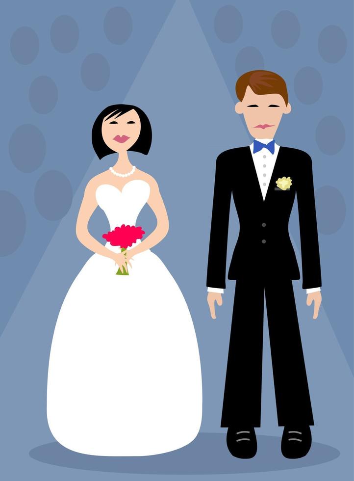 día de la boda de la novia y el novio vector