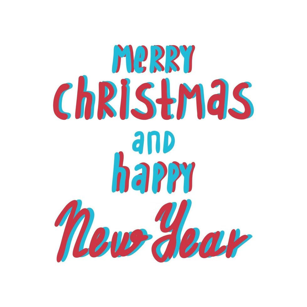 Merry Christmas and Happy New Year greeting card. vector