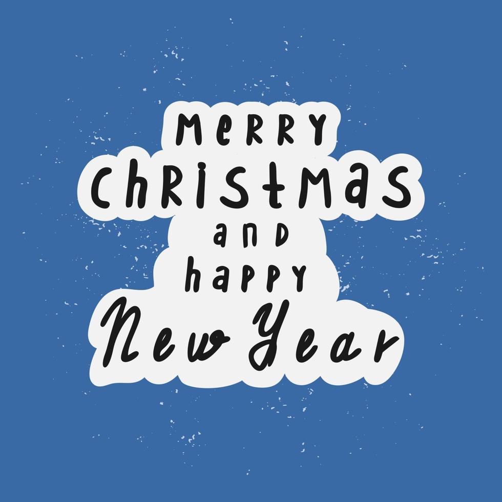 Merry Christmas and Happy New Year greeting card. vector