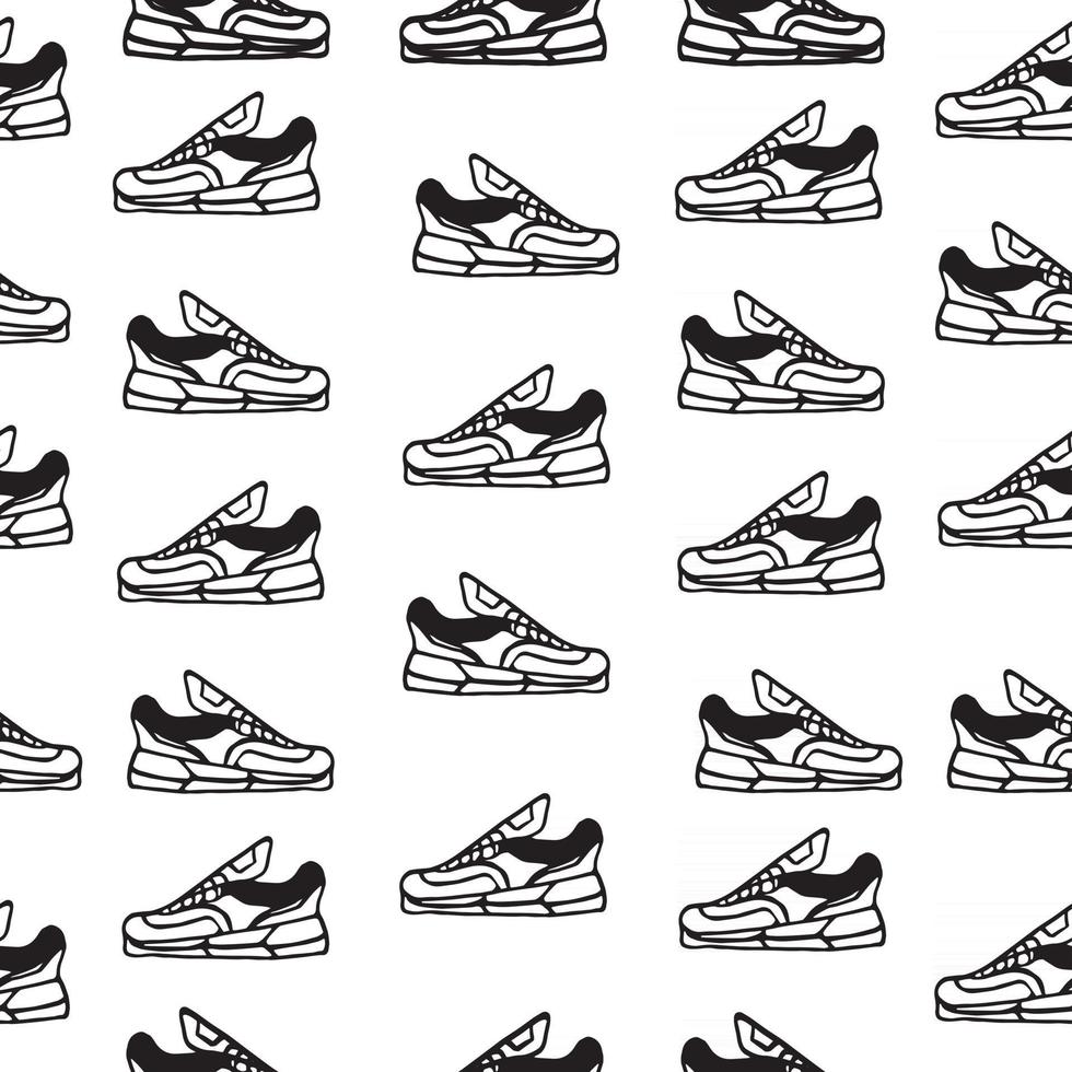 Seamless pattern with sneakers vector
