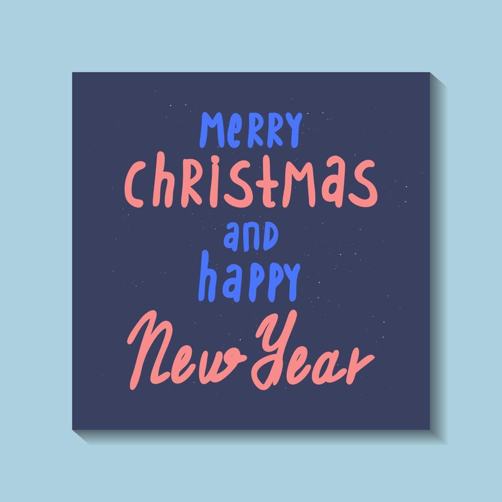 Merry Christmas and Happy New Year greeting card. vector