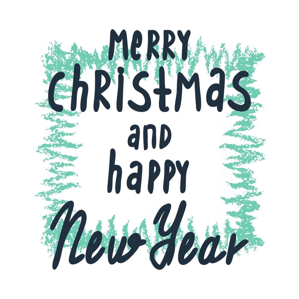 Merry Christmas and Happy New Year greeting card. vector