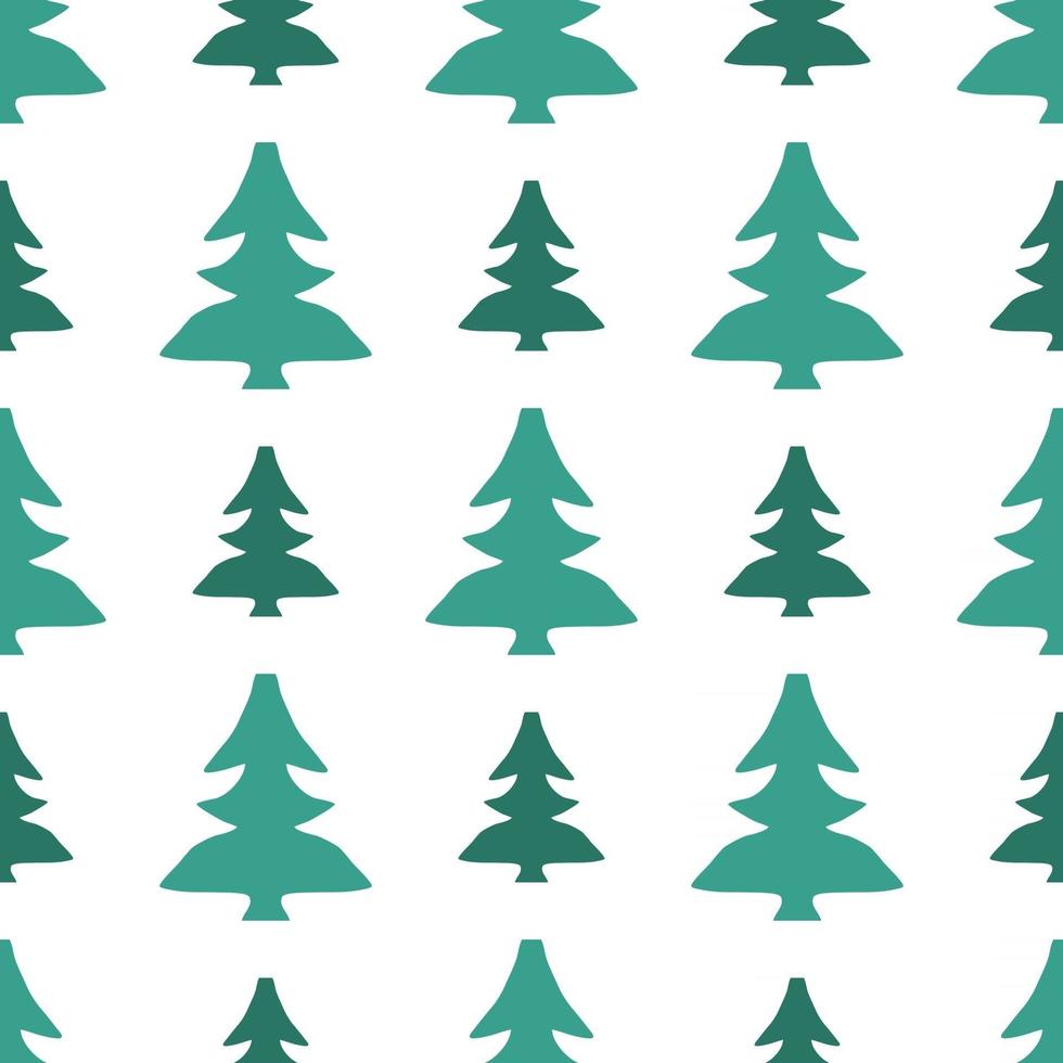 Seamless pattern with hand drawn pine fir branches vector