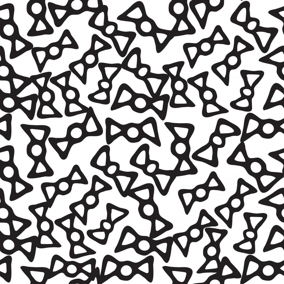Seamless patterns with doodles bow-tie vector hand drawn background