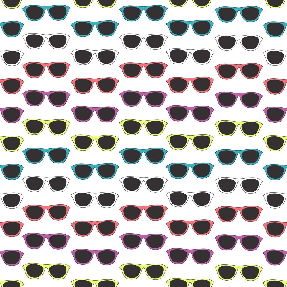 Seamless pattern with hand drawn glasses vector