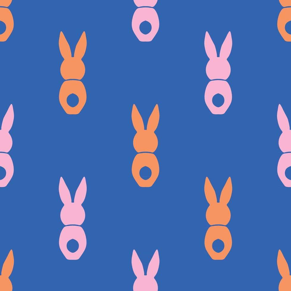 Seamless pattern Easter greeting with bunnies vector