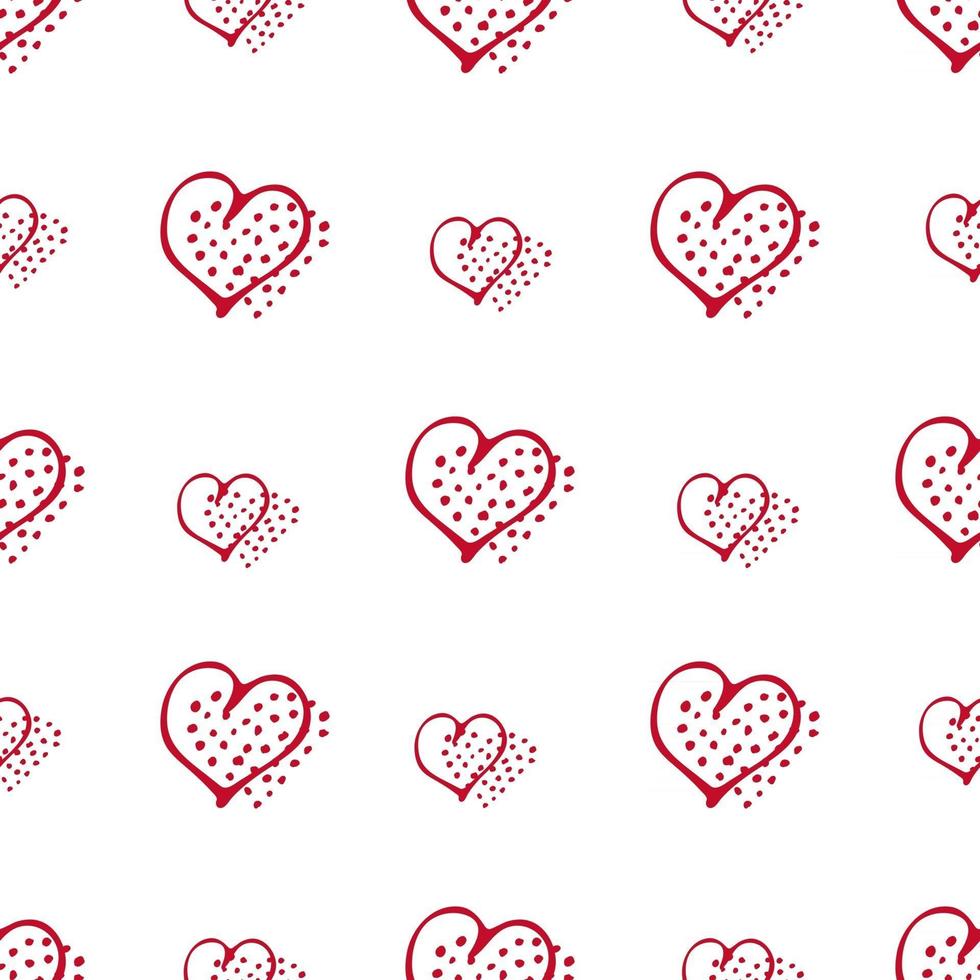 Love seamless pattern romantic doodle hearts vector