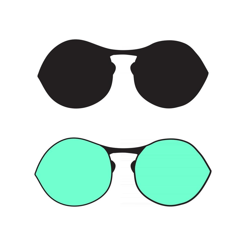 conjunto de contorno de gafas dibujadas a mano. vector