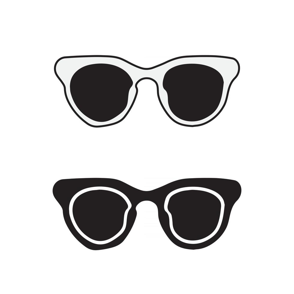 conjunto de contorno de gafas dibujadas a mano. vector