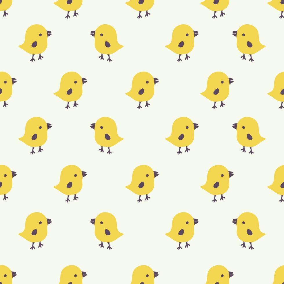 Seamless pattern with cartoon yellow chicks vector