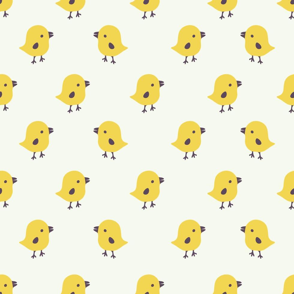 Seamless pattern with cartoon yellow chicks vector