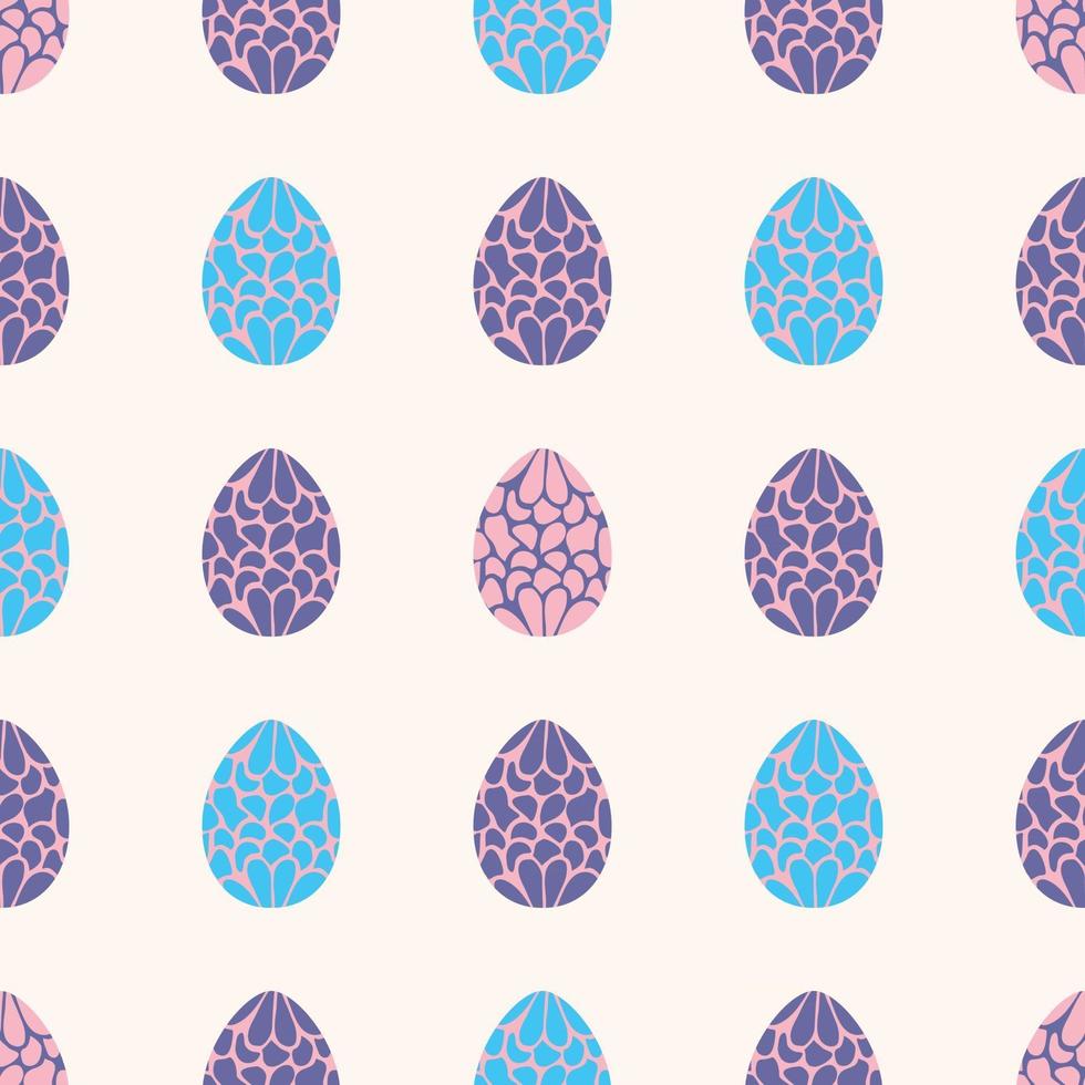 Seamless pattern with hand drawn easter eggs vector