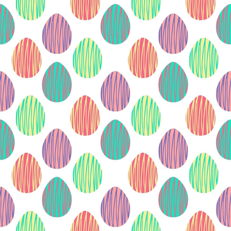Seamless pattern with hand drawn easter eggs vector