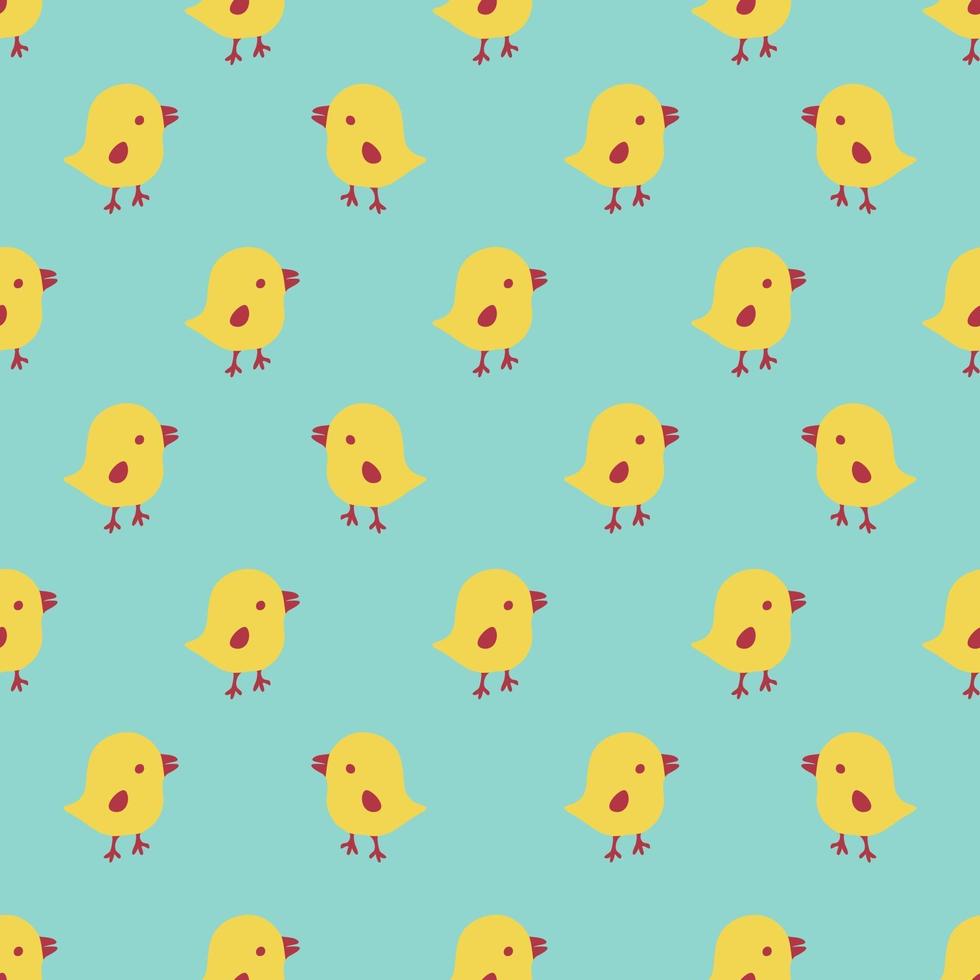Seamless pattern with cartoon yellow chicks vector