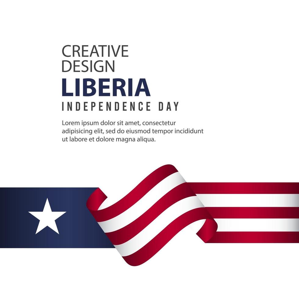 plantilla de vector de ilustración de diseño creativo de cartel de día independiente de liberia