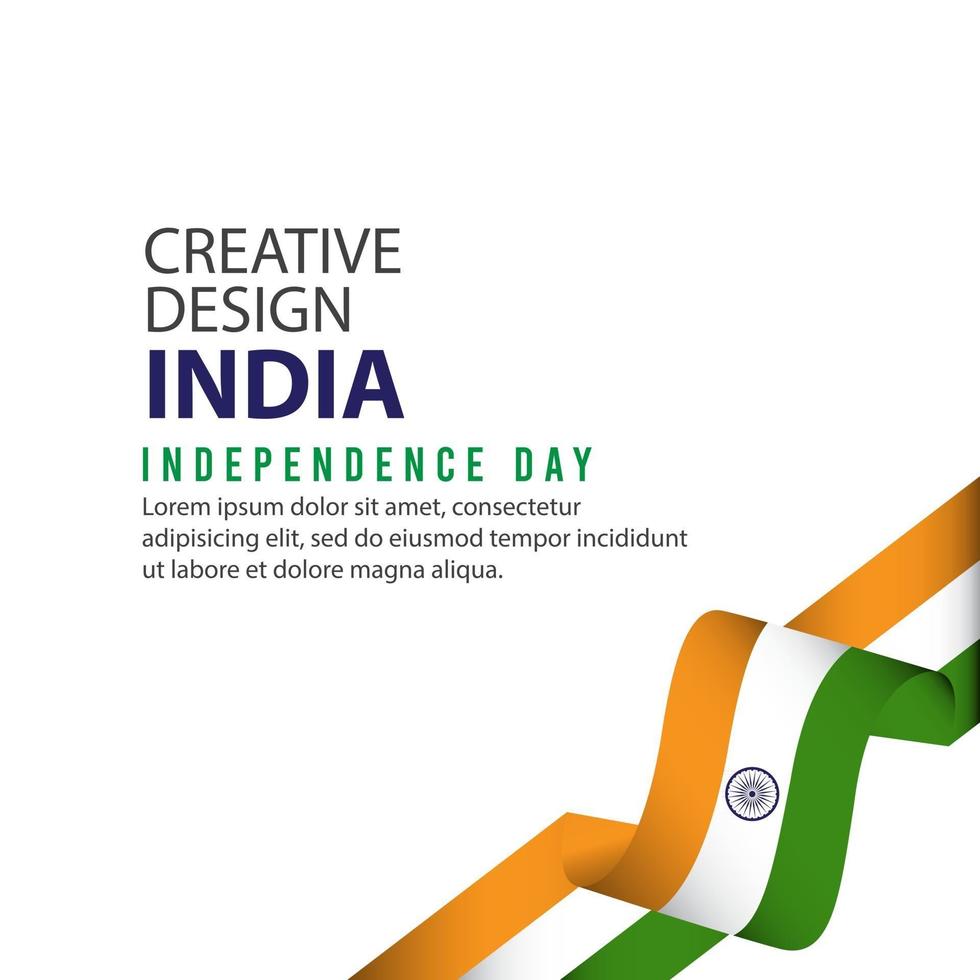 plantilla de vector de ilustración de diseño creativo de cartel de día independiente de india