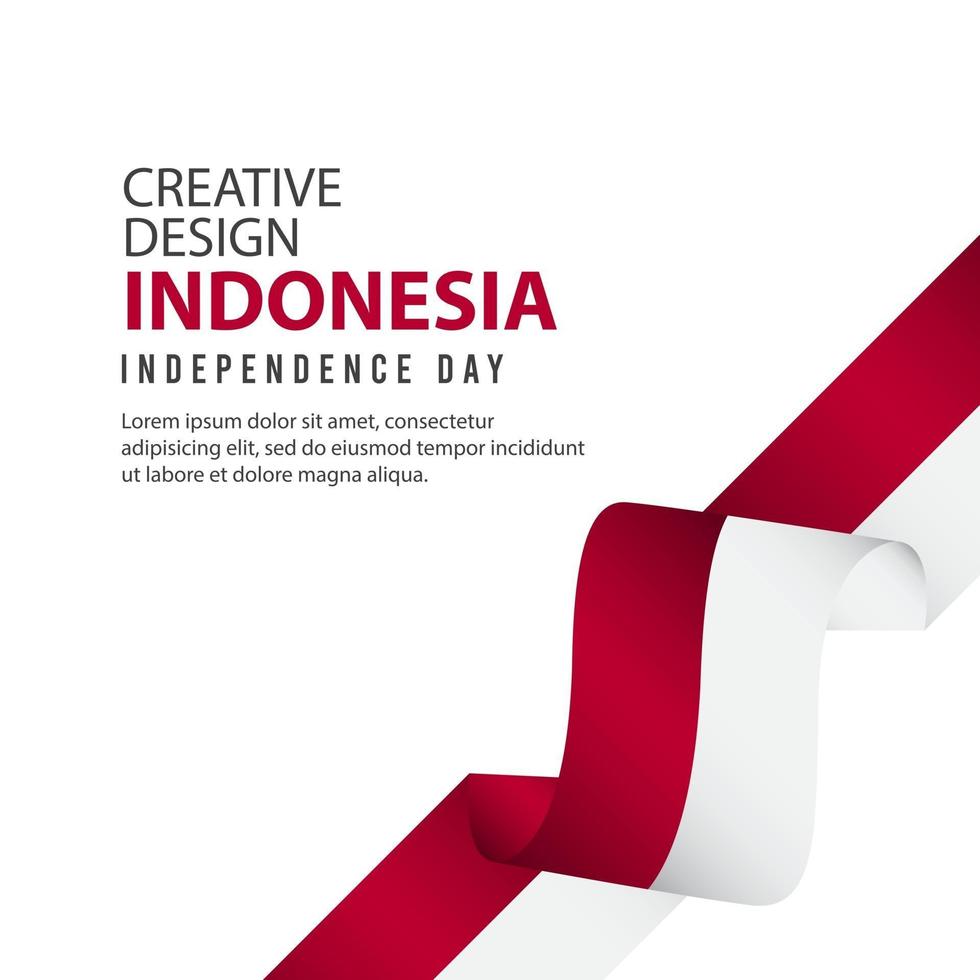 plantilla de vector de ilustración de diseño creativo de cartel de día independiente de indonesia