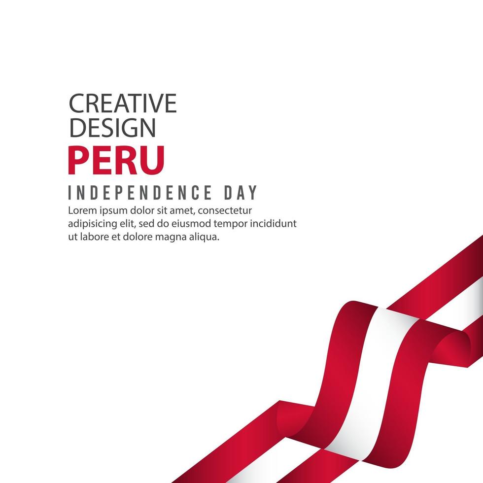 plantilla de vector de ilustración de diseño creativo de cartel de día independiente de perú